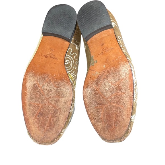 Velvet Road Brown Tan Gold Embroidered Ballet Flats womens shoes size 7.5 - Picture 9 of 15